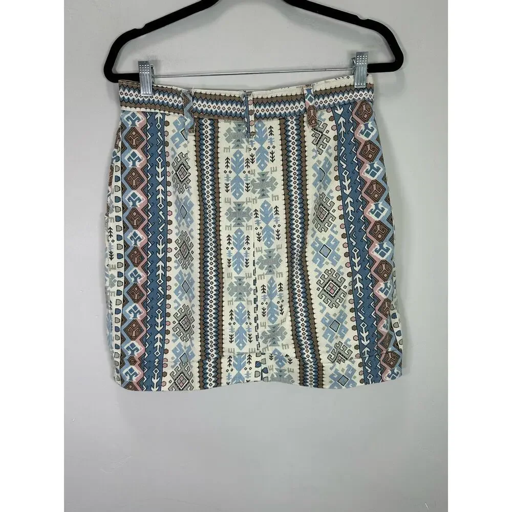 VTG 90s Backroad Blues Women’s Southwestern Aztec Cowgirl Rodeo Mini Skirt sz 12
